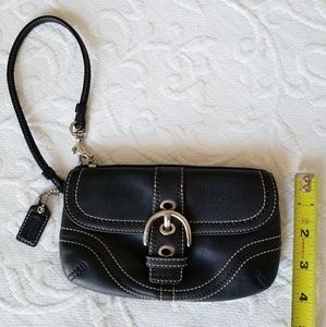Coach Black Leather Wristlet